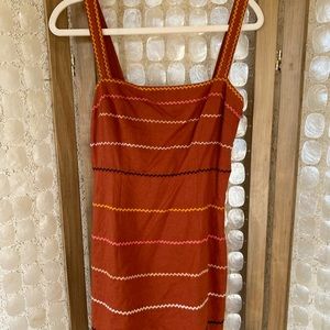 peach chevron dress